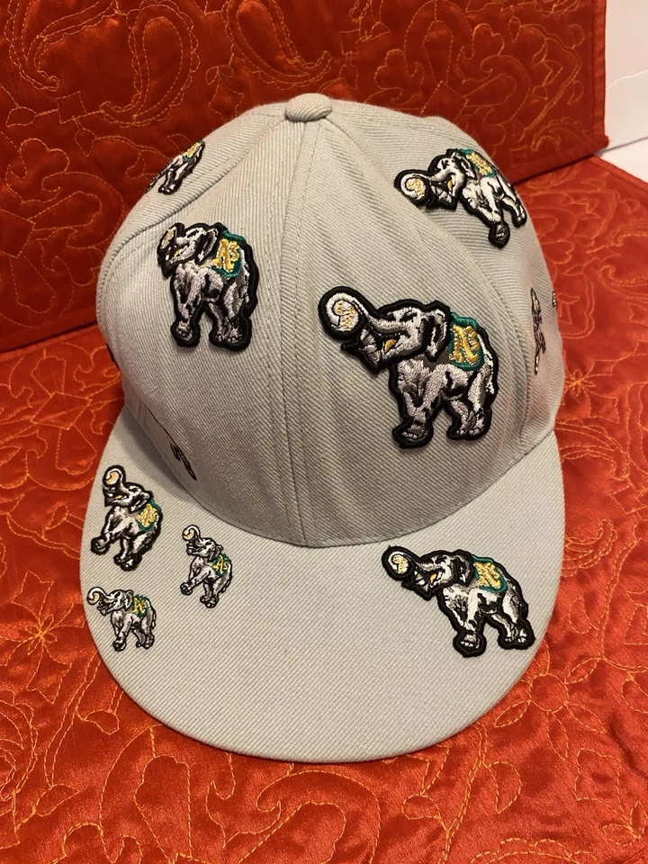Sombrero American Needle 7 1/2 Oakland Athletics para hombre logotipo ajustado pico plano vintage Foto 2 de 4