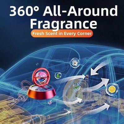 Helikopter Solar Auto-luchtverfrisser Roterende Aromatherapie Diffuser Ornament voor Voertuigen met 3 Tabletten voor Auto en Binnendecoratie (Zilver