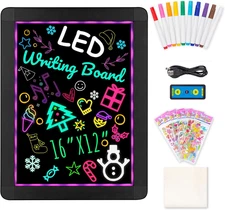 LED Writing Message Board, Neon Glow Drawing Board, Light up Flashing Box Messag