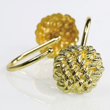 Gold Shower Curtain Hooks Rings: Rust Proof Metal Decorative Shower Hooks for...