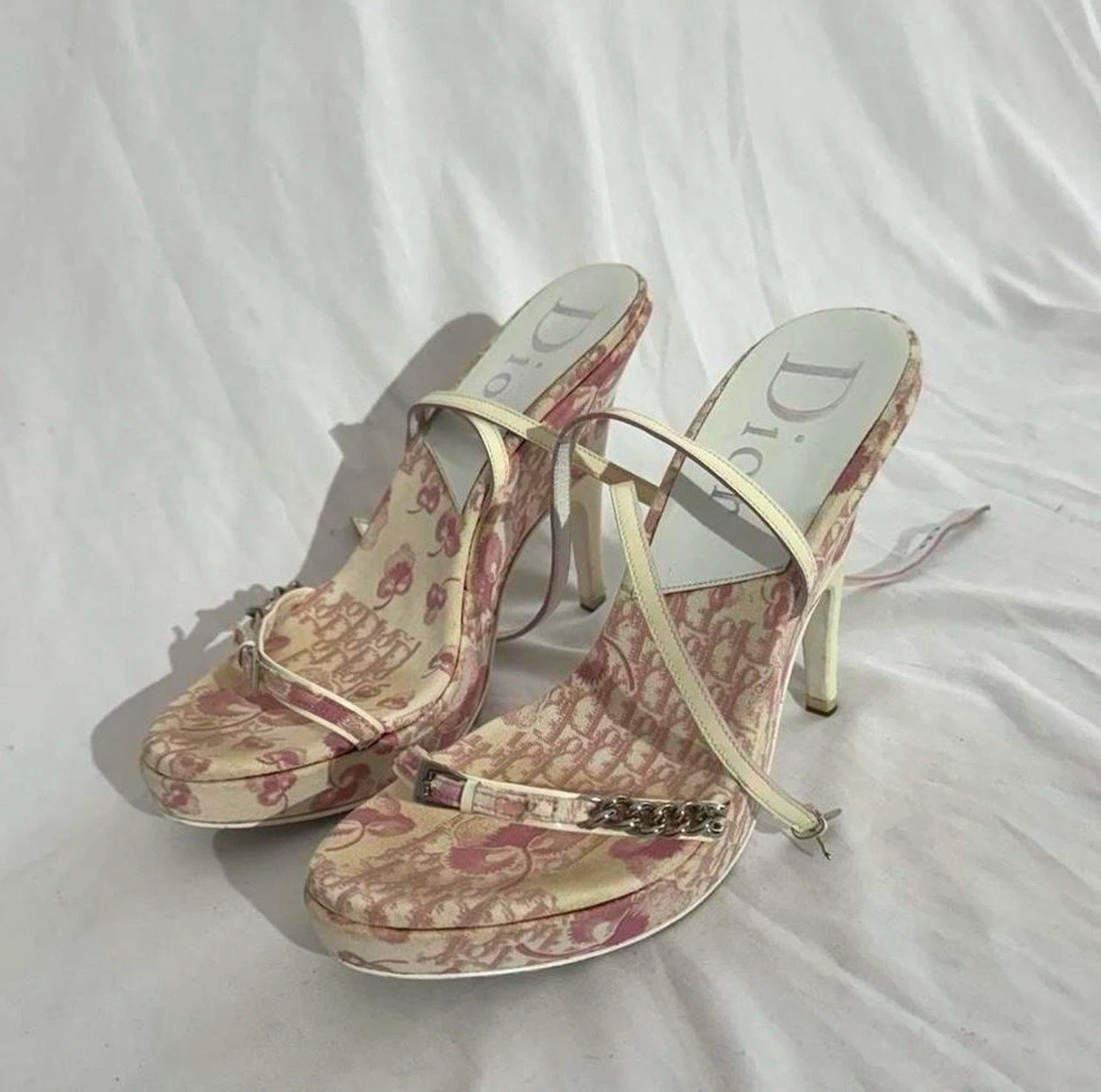 Sandales Christian Dior monogramme fleur de cerisier 2003 John Galliano