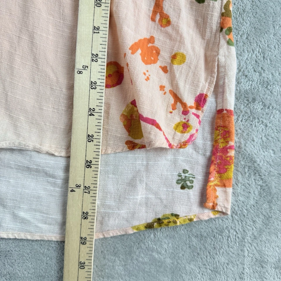 Melissa McCarthy Seven7 Top Mujer Grande Rosa Floral Borlas Manga Abullonada Boho Foto 4 de 4