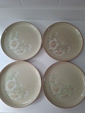 Set Of 4 Denby Daybreak Stoneware Dinner Plates Floral 10-inch 25.5cm