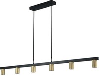 HäNgelampe HäNgeleuchte Gold Schwarz 160 Cm Breit Metall 6-Flammig Esstisch