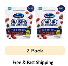 Ocean Spray Craisins Dried Cranberries Original 24 Oz Bag Each 2 PACK
