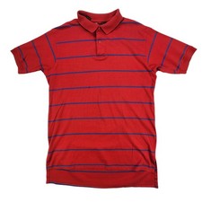 Vintage Eddie Bauer Polo Shirt Mens Large Red Stripe Expedition Outfitter USA