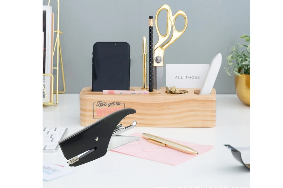 Spillatrice manuale cucitrice pinzatrice carta ufficio scuola fissatrice - Immagine 2 di 3