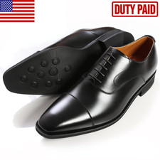 Men's Genuine Leather Oxford Dress Shoes Cap Toe Lace Up 6 7 8 9 10 11 12 13