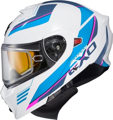 Scorpion EXO-AT930 Modulus Helmets with Electric Shield Lg White/Blue