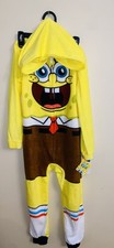 New SpongeBob SquarePants Hooded Union Suit 1 Piece Pajamas/Sleepwear Medium 8