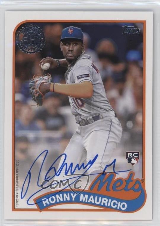 2024 Update 1989 Topps Baseball Ronny Mauricio #89BA2-RM Rookie Auto RC