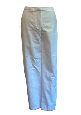 Weiße Hose mit langem Bein Stretch Baumwolle Capsule Wardrobe hoher Bund von M&S Gr. 10 L29