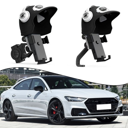 Support Téléphone Moto Avec Pare-soleil - Fixation Guidon ABS Noir - Neuf Chine