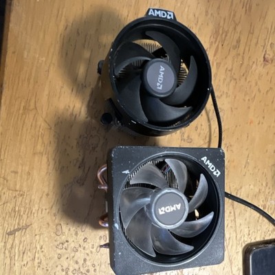 AMD Lot of 2 CPU Fan with Heatsink Assemblies for CPU, Black and power supply  