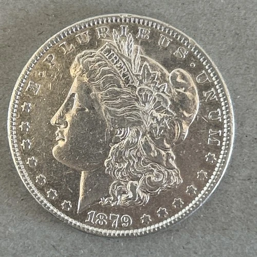 1879 Morgan Silver Dollar. Ungraded Circulated. Extremely Fine Detail.
