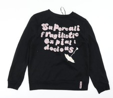 Womens UK Size S Primark Black Pullover Sweatshirt