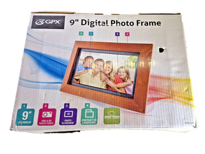 GPX Digital Photo Frame (BRAND NEW) - 9'' LCD Display, Portrait or Landscape