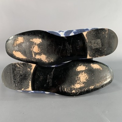 GIORGIO ARMANI Size 10.5 Blue White Tie Dye Canvas Slip On  display picture 2
