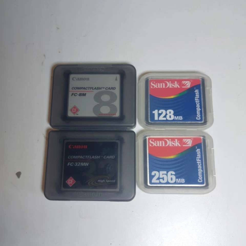 4x Memory Cards, SanDisk 128MB 256MB CompactFlash, Canon FC 8M, Canon FC 32MH - Image 4 of 4