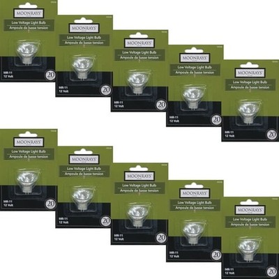Case of 10 Packs - Moonrays 20W MR11 Low Voltage Landscape Flood Light Bulbs