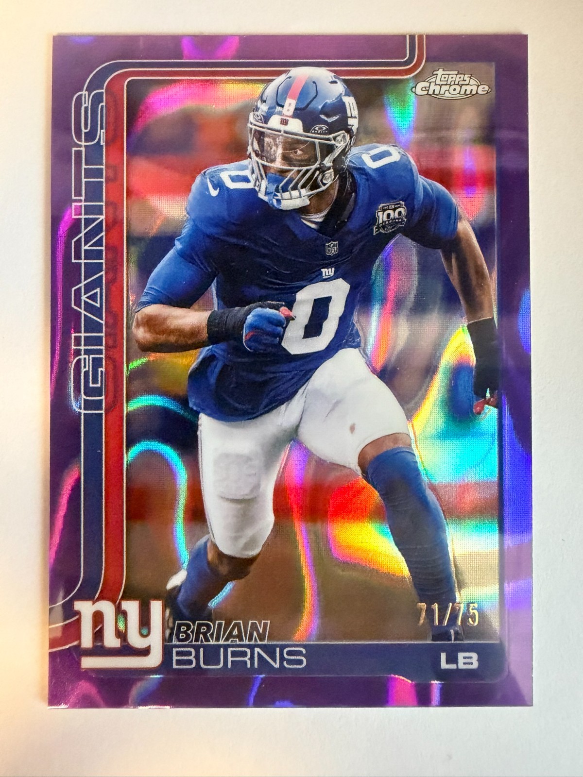 Brian Burns #234 2025 Topps Chrome Purple Lava Refractor /75 - New York Giants
