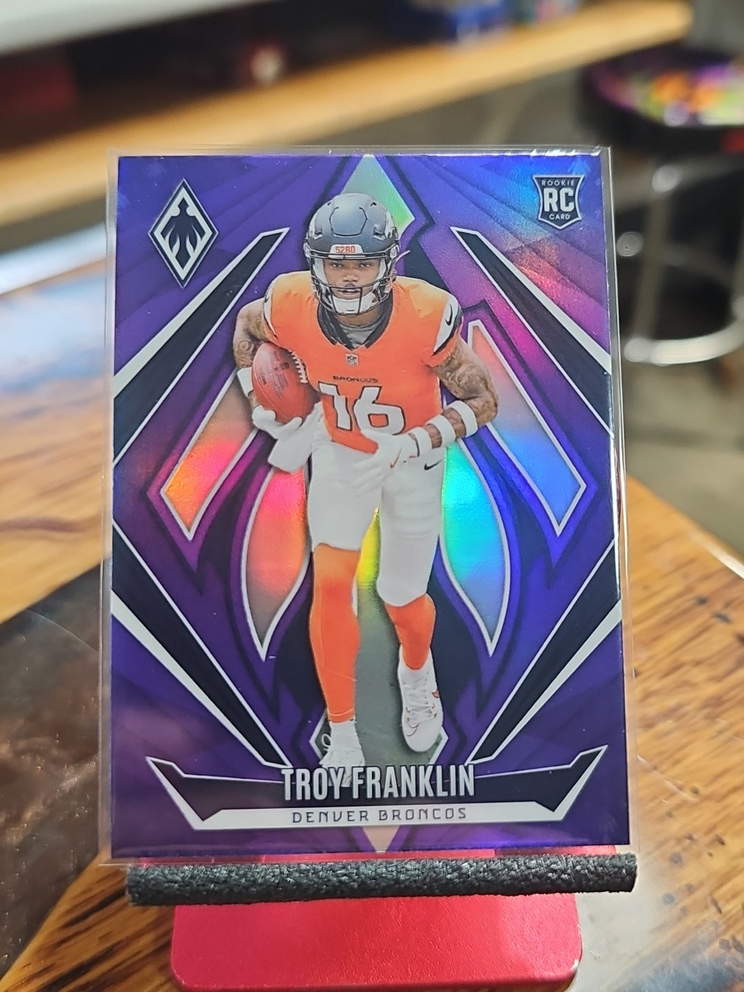 2024 Panini Phoenix Troy Franklin Rookie Purple Fade RC #244 Broncos