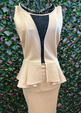 Flirty Fitted Forever 21-Scuba Knit Peplum Dress