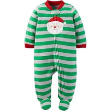 NWT Carter's Child of Mine Santa Clause Fleece Footed Sleeper Baby Boys Newborn