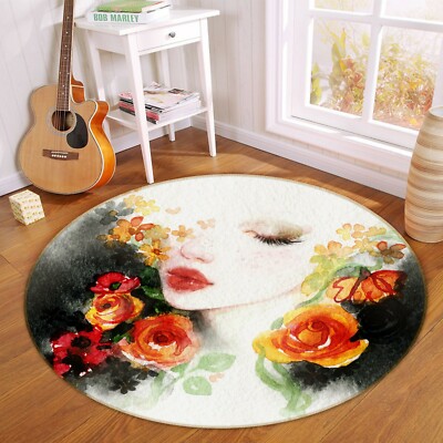 3D Woman Rose ZHUA2118 Game Non Slip Rug Mat Photo Carpet Zoe