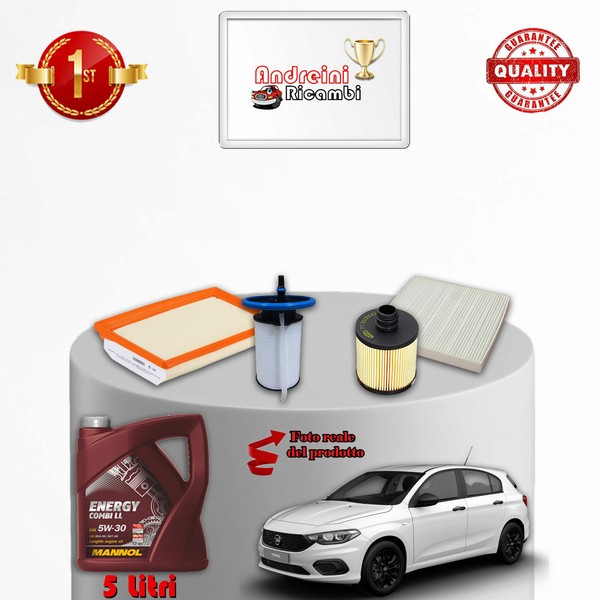Wartungsset 4 Filter Und ÖL Fiat Tipo 1.6 D 88KW 120PS Ab 2015-image