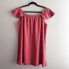 Madewell Orange Eloise Off Shoulder Textured Mini Dress Womens XL Flutter Sleeve