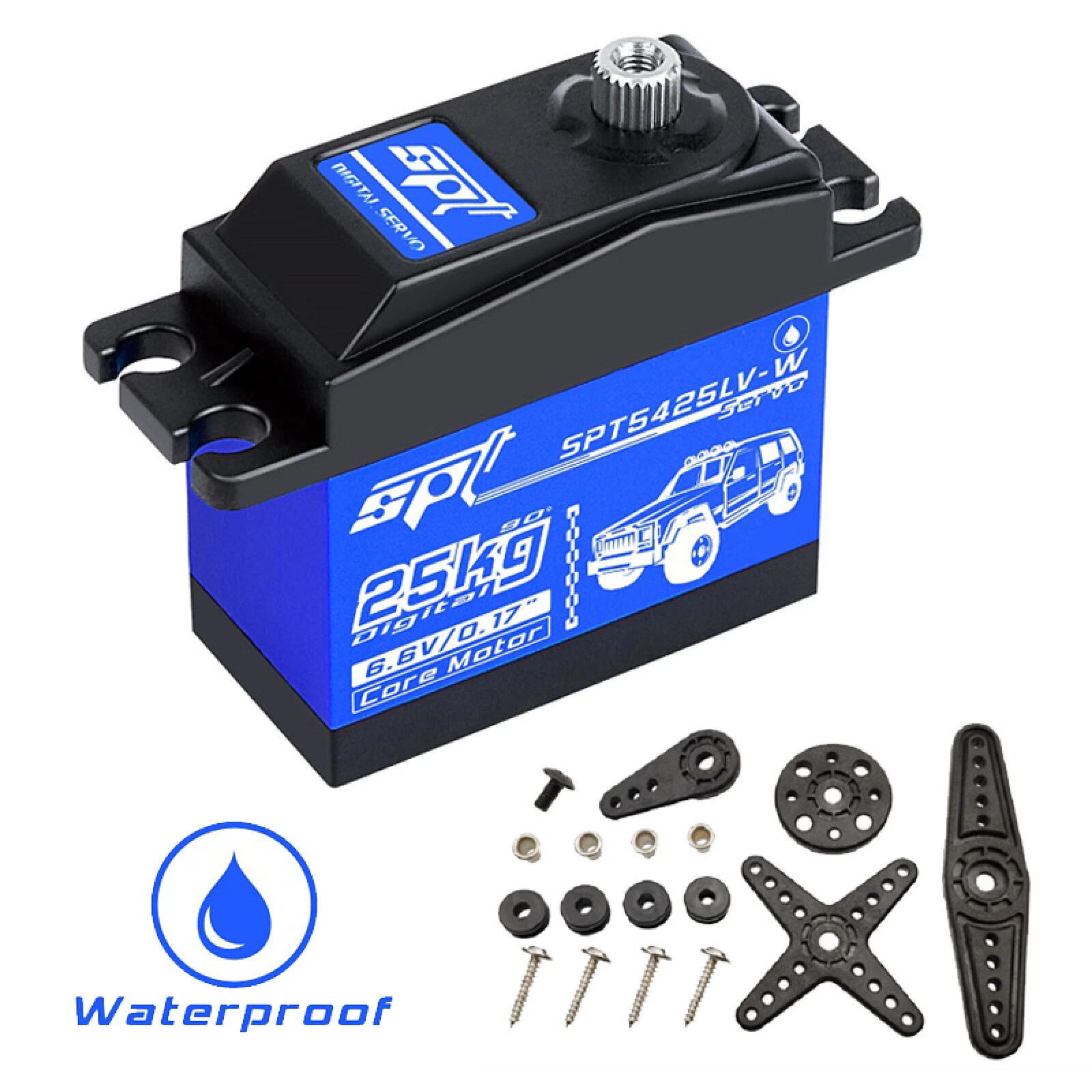 RC Waterproof SPT5425LV-W 25KG 90° Digital Servo For 1:8 1:10 RC Car Boat Robot - Picture 2 of 13