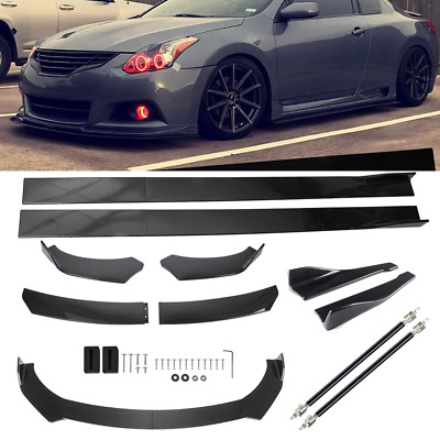 Front Lip Chin Bumper Side Skirt For Nissan Altima Sedan Carbon Fiber Bod Kit