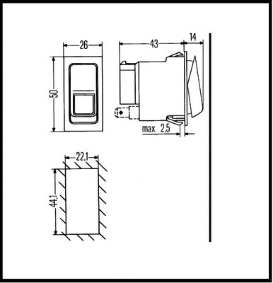 HELLA Interruttore A Ritenuta 6RH 007 832-441 - 2 Posizioni, 3 Raccordi, Fissaggio A Graffetta Per Interni Auto