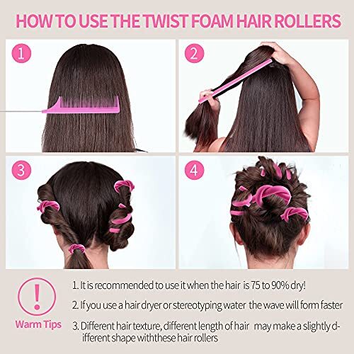30 Pcs 9.45 Inch Flexible Curling Rods Hair Twist Flexi Rods with Rat ...