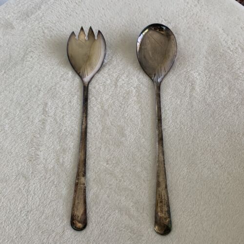 Vintage Silver Plated Salad Servers Sheffield England - Picture 1 of 14