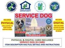 ADA SERVICE DOG ID CARD - CUSTOMIZABLE PHYSICAL DIGITAL CARD INCLUDED