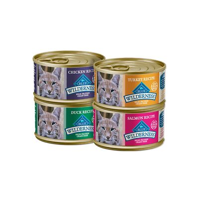 BLUE Wilderness Grain Free Wet Cat Food Variety Pack 3 oz 24 Count Pate