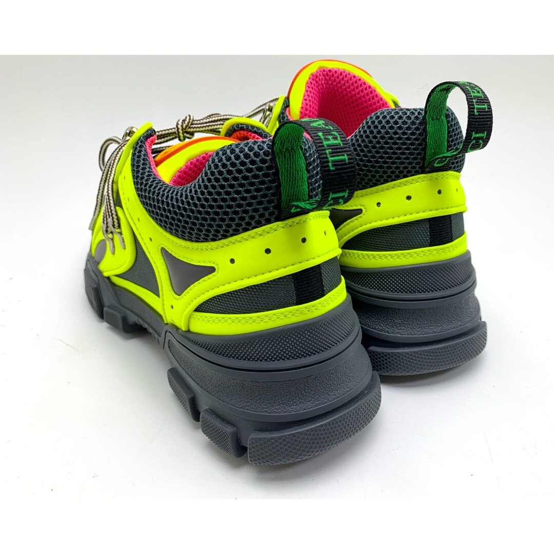 GUCCI シューズ Gucci Yellow Fluorescent Flashtrek Sneakers 543162 Leather