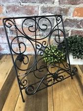 Longaberger Wrought Iron Cookbook Book Holder Collapsible Metal Stand Foundry