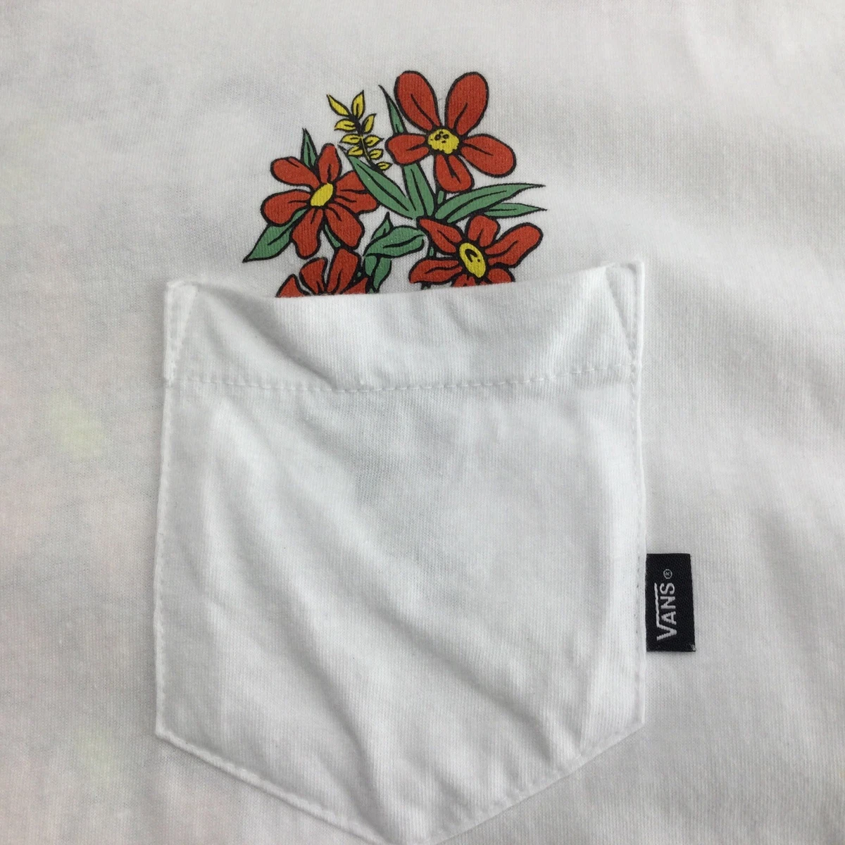 Vans floral pocket tee deals