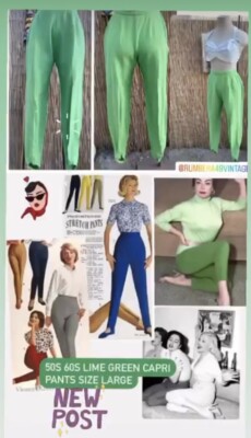 cigarette capri pants Vintage 50s Citrus Plaid Pants/ 1950s Pants/ Size XS quality gabardine Cigarette Pants