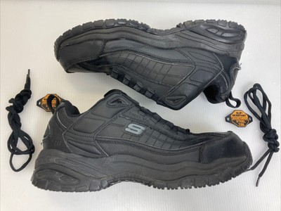 skechers men's slip on work shoes