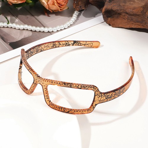 Sunglasses Frame Shape Hair Hoop Plastic Hairband with Non-Slip Teeth Vintage - Picture 17 of 18