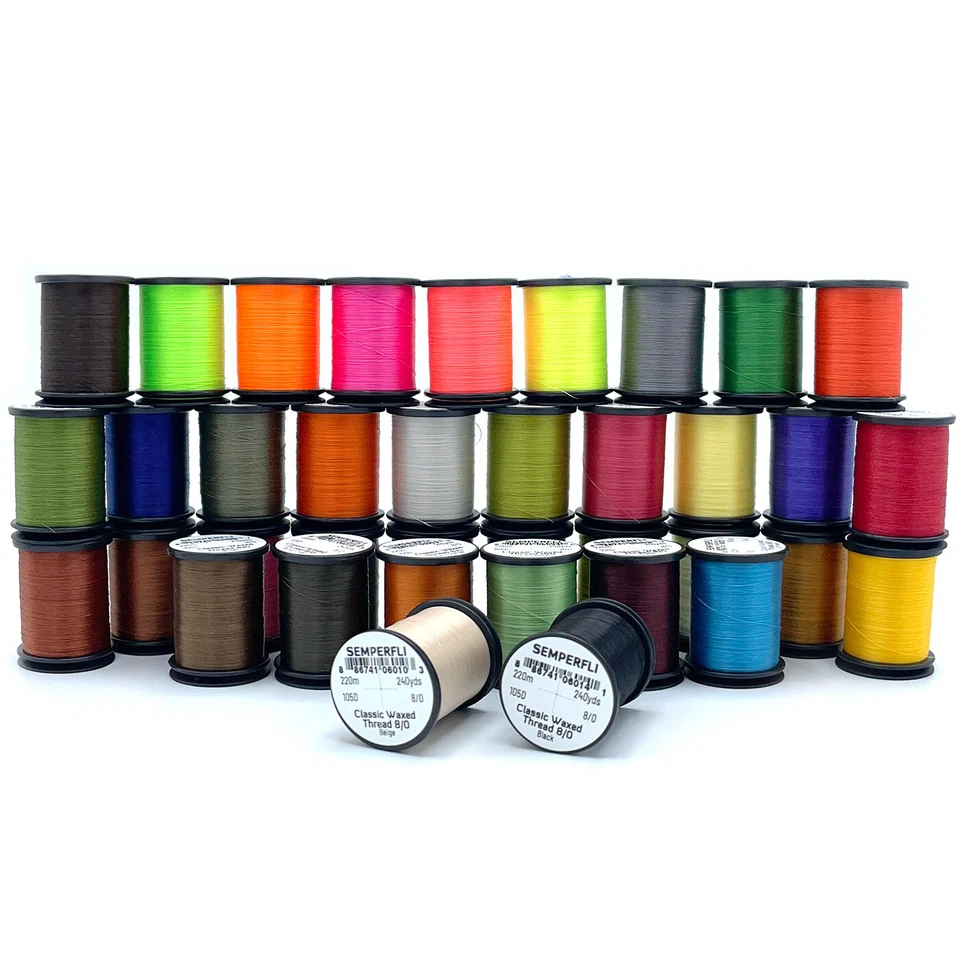 HILO ENCERADO CLÁSICO SEMPERFLI 8/0 - Atar Moscas 105 Denier - 36 Colores Disponibles! Foto 2 de 2