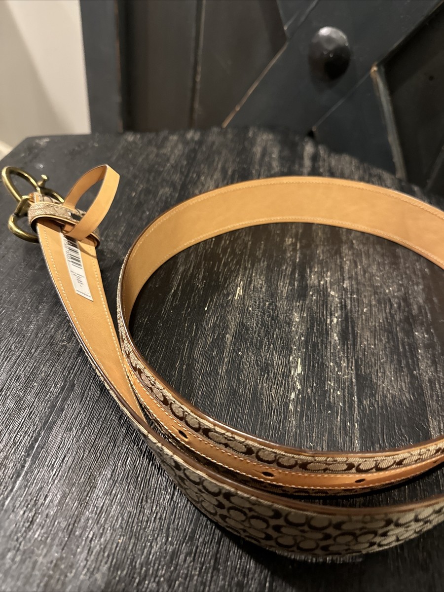 COACH Khaki Belt in Brown Leather Canvas Signature C  display picture 1