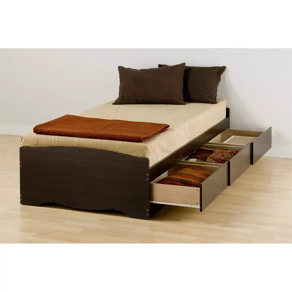Espresso twin platform bed discount