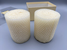 SET (2) Pier 1 Beeswax Pillar Candles Made in USA NEW UNUSED 4" x 3"