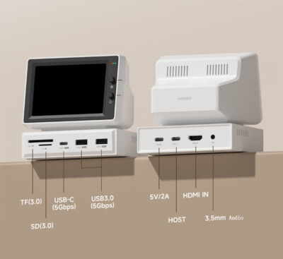 Hagibis Mini Monitor USB-C Docking Station 3.5'' IPS Screen For