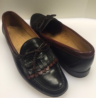 Allen Edmonds Men\'s 10 C Narrow Woodstock Black Brown Kiltie Loafers Shoes - USA ALLEN EDMONDS Woodstock Bow Kiltie Loafers Black Brown  main image 4